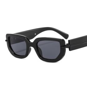 Women Sunglasses Fashion Rectangle Sunglass Arrow Decoration Sun Glasses Retro Men UV400 Gradients Blue Yellow Shades Eyewear (Lenses Color: black black)