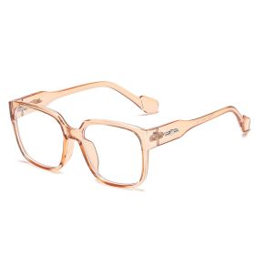 Women Sunglasses Fashion Square Sunglass Oversized Frame Sun Glasses Retro Men UV400 Gradients Shades for Couple Eyewear (Lens Color: tea clear)