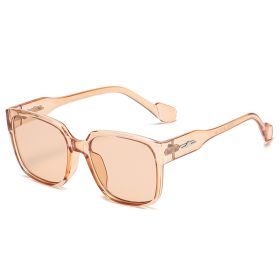 Women Sunglasses Fashion Square Sunglass Oversized Frame Sun Glasses Retro Men UV400 Gradients Shades for Couple Eyewear (Lens Color: tea ttea)