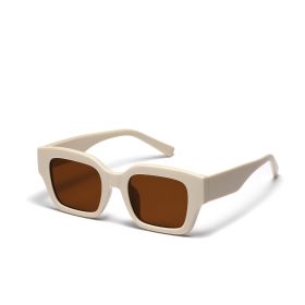 Women Sunglasses Fashion Rectangle Sunglass Samll Frame Macaroon Sun Glasses Retro Men Luxury Designer UV400 Shades Eyewear (Lens Color: beige tea)