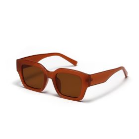 Women Sunglasses Fashion Rectangle Sunglass Samll Frame Macaroon Sun Glasses Retro Men Luxury Designer UV400 Shades Eyewear (Lens Color: brown)