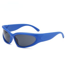 Fashion Riding Cycling Sunglasses Sports Bicycle Glasses Goggles Mountain Bike Glasses Men's Women Outdoor Lens UV400 Eyewear (Lens Color: blue blue)