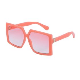 Fashion Square Sunglasses Women Oversized Glasses Retro Sunglass Men Luxury Brand Eyewear UV400 Sun Glass Gradient Brown Shades (Lens Color: pink)