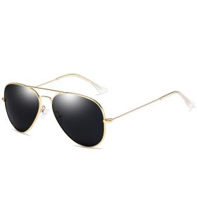 Pilot Sunglasses Men Polarized Driving Sunglass Vintage Oversized Sun Glass Women Brand Design Eyewear UV400 Night Vision Shades (Lens Color: gold black)