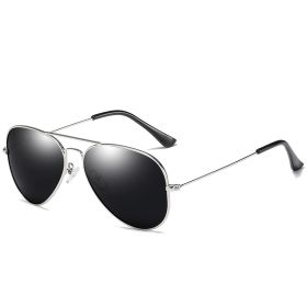 Pilot Sunglasses Men Polarized Driving Sunglass Vintage Oversized Sun Glass Women Brand Design Eyewear UV400 Night Vision Shades (Lens Color: silver black)