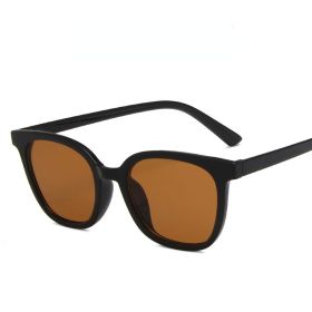 Square Sunglasses Fashion Rivets Sun Glasses Women Oversized Sunglass Brown Shades Men Luxry Brand UV400 Retro Eyewear (Lens Color: black tea)