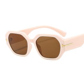 Fashion Square Sunglasses Women Rectangle Sunglass Vintage Sun Glass Men Brand Design Eyewear UV400 Gradient Brown Shades (Lens Color: beige tea)