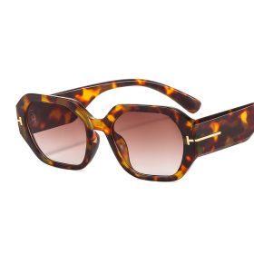 Fashion Square Sunglasses Women Rectangle Sunglass Vintage Sun Glass Men Brand Design Eyewear UV400 Gradient Brown Shades (Lens Color: leopard tea)