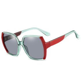 Oversized Square Colorful Sunglasses Women Sunglass Vintage Sun Glass Men Luxury Brand Design Eyewear UV400 Gradient Shades (Lens Color: green red gray)