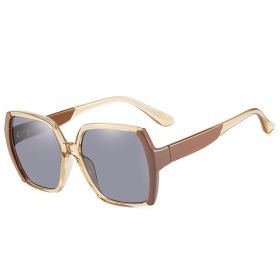 Oversized Square Colorful Sunglasses Women Sunglass Vintage Sun Glass Men Luxury Brand Design Eyewear UV400 Gradient Shades (Lens Color: champagne khaki grey)