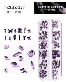 1Box High Quality 3D Flat Back Luminous AB Crystal Stone Mixed Size Charm Nail Art Rhinestone Design (Color: #ZSHZ-223)