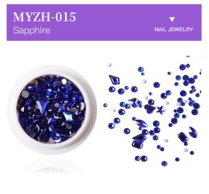 1Box Crystal Clear Mixed Design Nail Back Flat Rhinestone Crystal Glass Stone Jewelry (Color: MYZH-015)