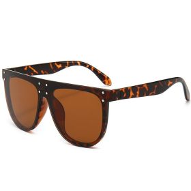 Silver Mirror womens sunglasses brand designer Vintage Sun Glasses Men Luxury Oversized Square Shades UV400 Glam Big Eyewear (Frame Color: As Picture, Lenses Color: C3 Leopard Brown)